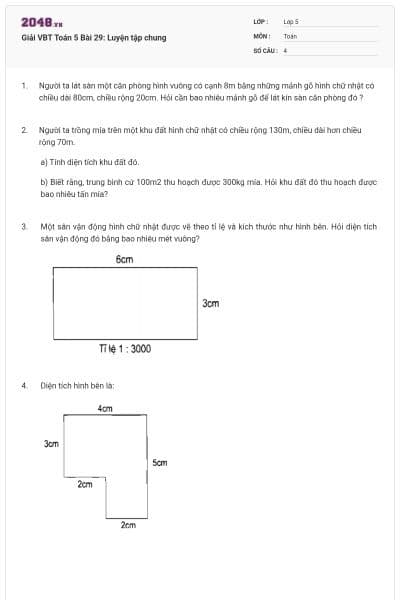 Giải VBT Toán 5 Bài 29: Luyện tập chung