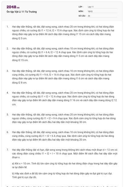 Ôn tập Vật Lí 11 Từ Trường