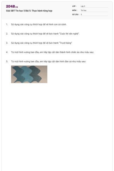 Giải SBT Tin học 5 Bài 5: Thực hành tổng hợp