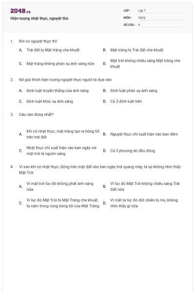 Hiện tượng nhật thực, nguyệt thứ