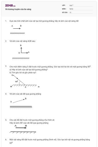 Vẽ đường truyền của tia sáng