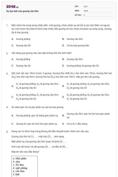 Sự tạo ảnh của gương cầu lõm