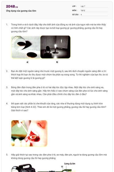 Ứng dụng của gương cầu lõm