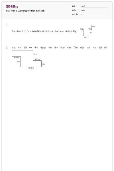 Giải toán 5 Luyện tập về tính diện tích