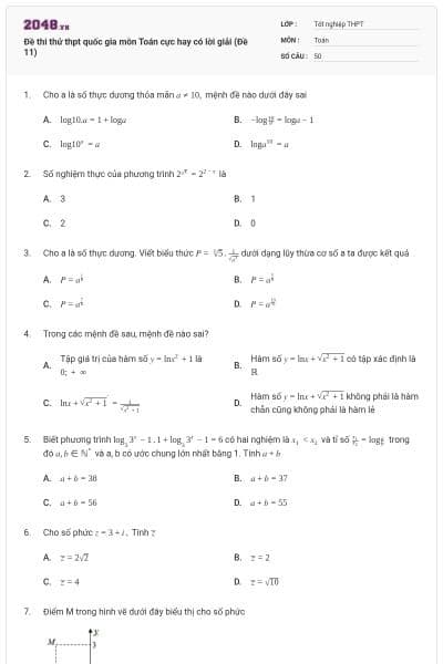 Đề thi thử thpt quốc gia môn Toán cực hay có lời giải (Đề 11)