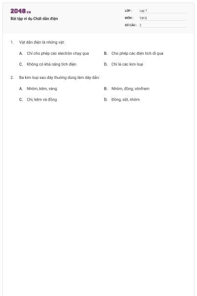 Bài tập ví dụ Chất dẫn điện