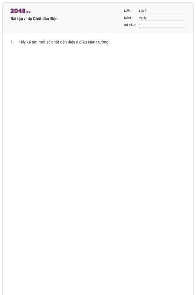 Bài tập ví dụ Chất dẫn điện