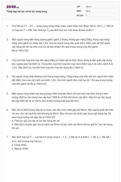 Tổng hợp hai lực và ba lực song song