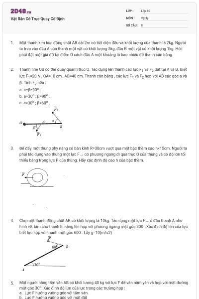 Vật Rắn Có Trục Quay Cố Định