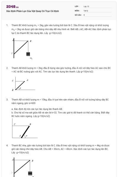 Xác Định Phản Lực Của Vật Quay Có Trục Cố Định