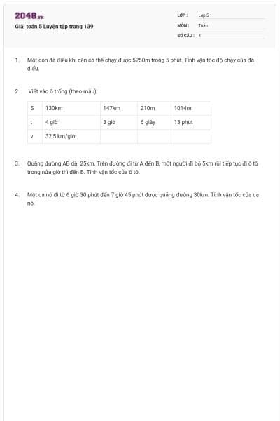 Giải toán 5 Luyện tập trang 139