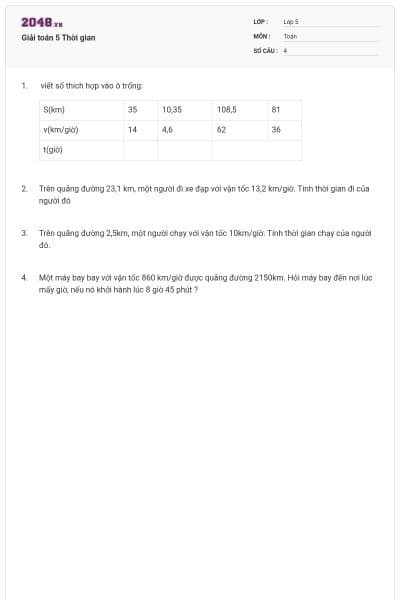 Giải toán 5 Thời gian