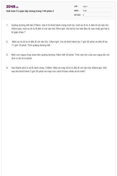 Giải toán 5 Luyện tập chung trang 144 phần 2