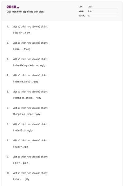 Giải toán 5 Ôn tập về đo thời gian