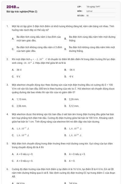 Bài tập trắc nghiệm(Phần 2)