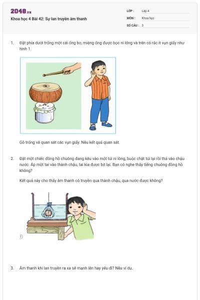 Khoa học 4 Bài 42: Sự lan truyền âm thanh