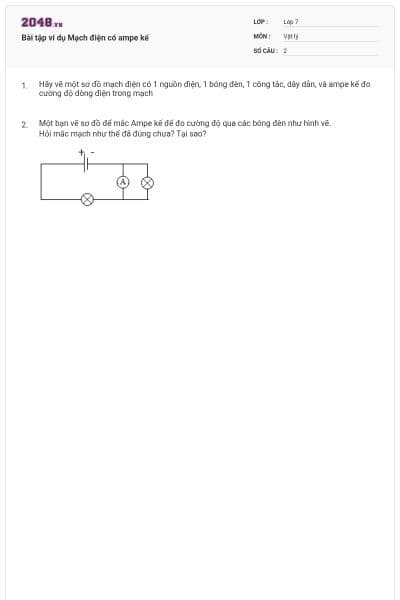 Bài tập ví dụ Mạch điện có ampe kế