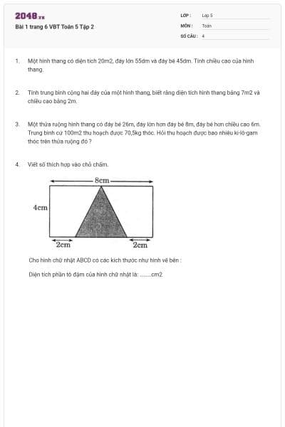 Bài 1 trang 6 VBT Toán 5 Tập 2