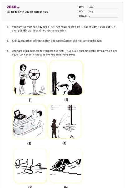Bài tập tự luyện Quy tắc an toàn điện