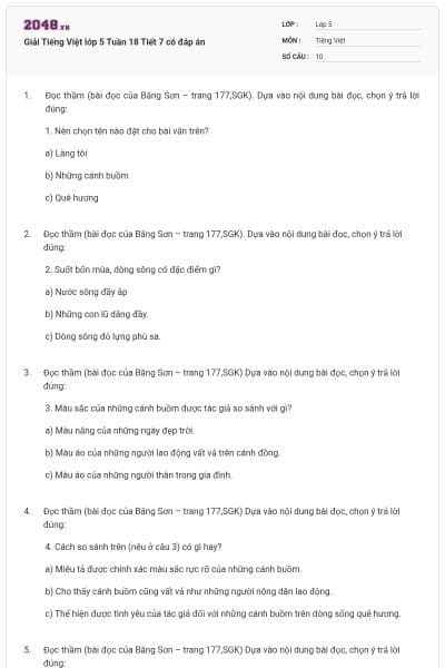 Giải Tiếng Việt lớp 5 Tuần 18 Tiết 7 có đáp án