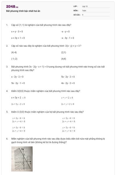 Bất phương trình bậc nhất hai ẩn