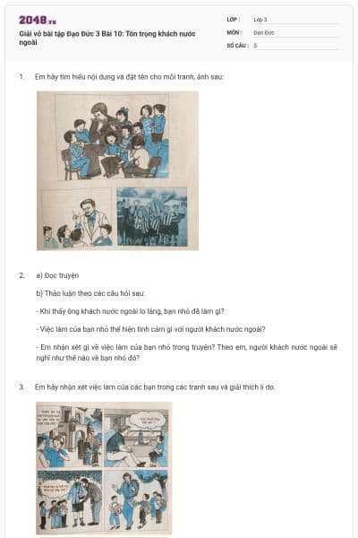 Giải vở bài tập Đạo Đức 3 Bài 10: Tôn trọng khách nước ngoài