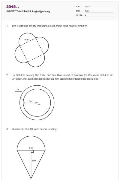 Giải VBT Toán 5 Bài 99: Luyện tập chung