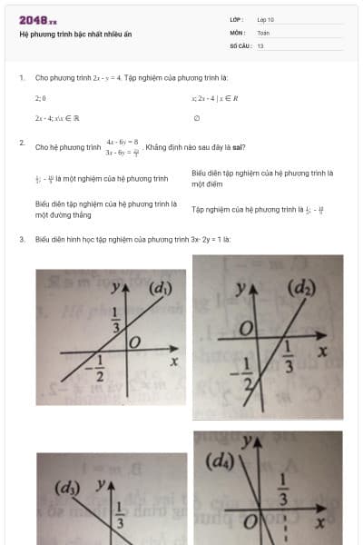 Hệ phương trình bậc nhất nhiều ẩn