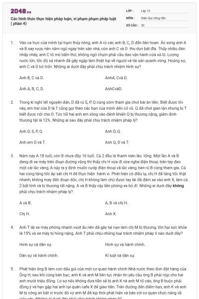 Các hình thức thực hiện pháp luận, vi phạm phạm pháp luật ( phần 4)