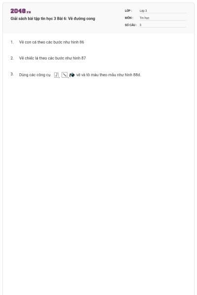 Giải sách bài tập tin học 3 Bài 6: Vẽ đường cong