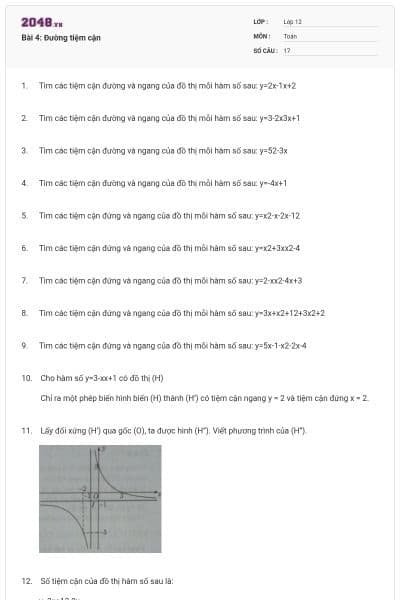 Bài 4: Đường tiệm cận