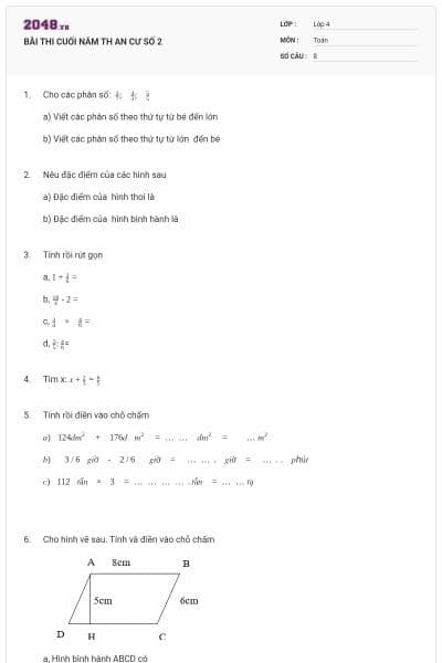 BÀI THI CUỐI NĂM TH AN CƯ SỐ 2