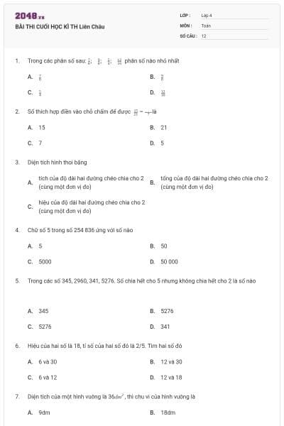 BÀI THI CUỐI HỌC KÌ TH Liên Châu
