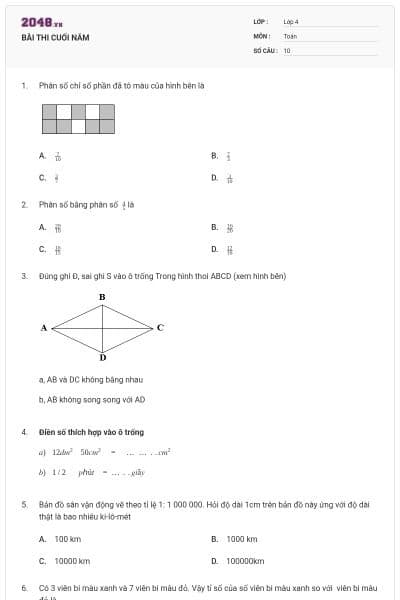 BÀI THI CUỐI NĂM