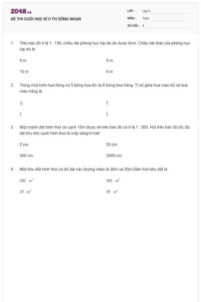 ĐỀ THI CUỐI HỌC KÌ II TH SÔNG NHẠN