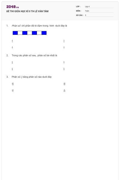 ĐỀ THI GIỮA HỌC KÌ II TH LÊ VĂN TÁM