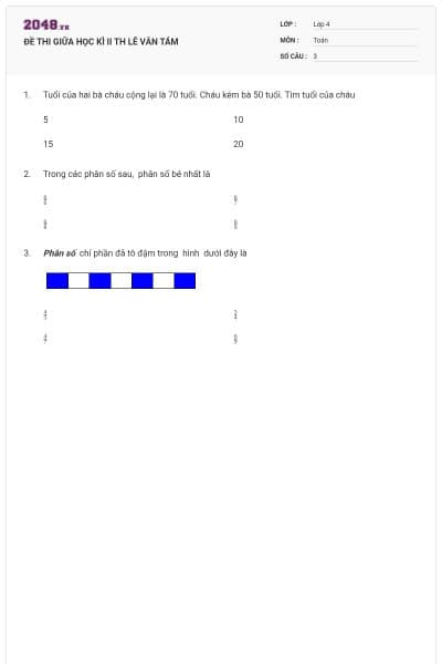 ĐỀ THI GIỮA HỌC KÌ II TH LÊ VĂN TÁM