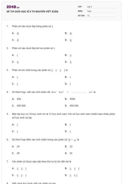 ĐỀ THI GIỮA HỌC KÌ II TH NGUYỄN VIẾT XUÂN