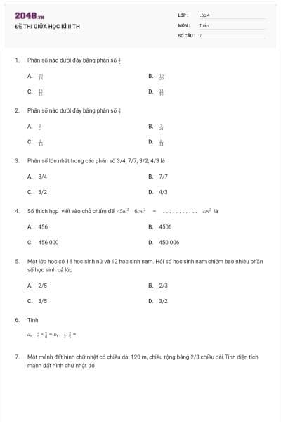 ĐỀ THI GIỮA HỌC KÌ II TH