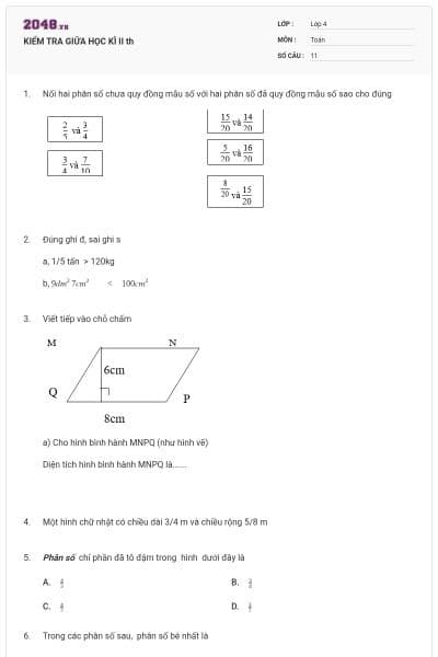 KIỂM TRA GIỮA HỌC KÌ II th