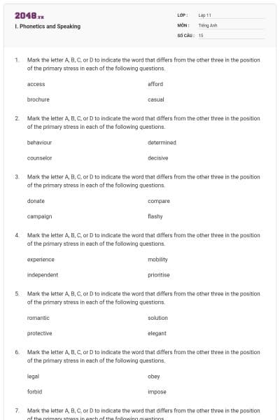 I. Phonetics and Speaking