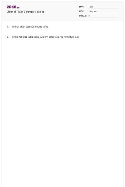 Chính tả (Tuần 2 trang 8-9 Tập 1)