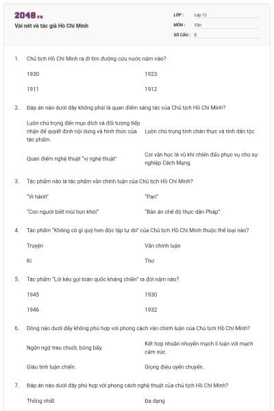 Vài nét về tác giả Hồ Chí Minh