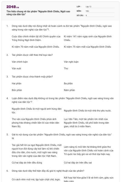Tìm hiểu chung về tác phẩm "Nguyễn Đình Chiểu, Ngôi sao sáng của dân tộc"