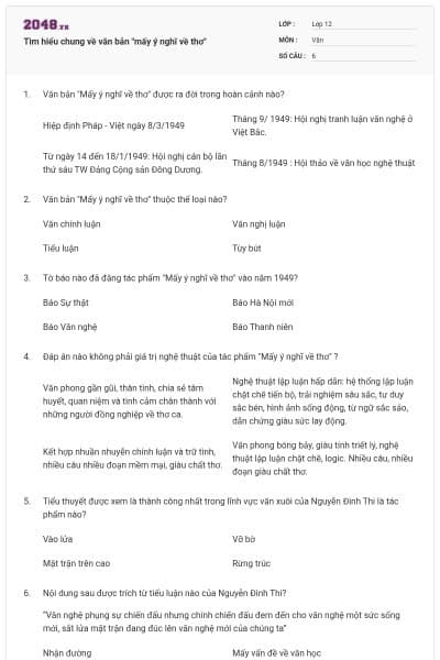 Tìm hiểu chung về văn bản "mấy ý nghĩ về thơ"