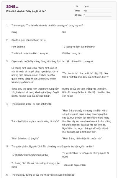 Phân tích văn bản "Mấy ý nghĩ về thơ"