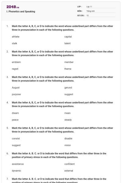 I. Phonetics and Speaking