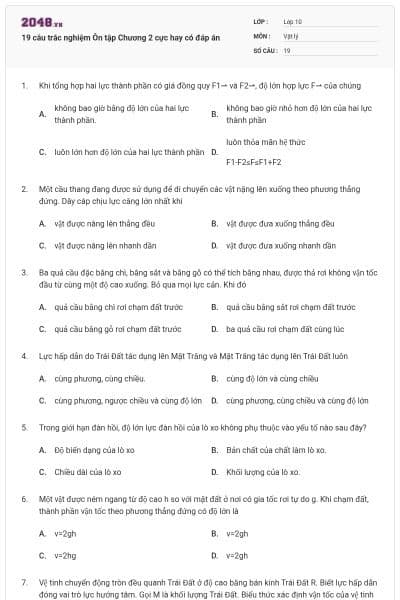 19 câu trắc nghiệm Ôn tập Chương 2 cực hay có đáp án