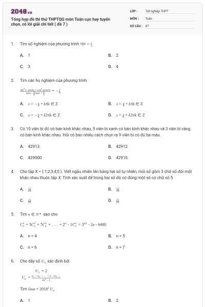 Tổng hợp đề thi thử THPTQG môn Toán cực hay tuyển chọn, có lời giải chi tiết ( đề 7 )