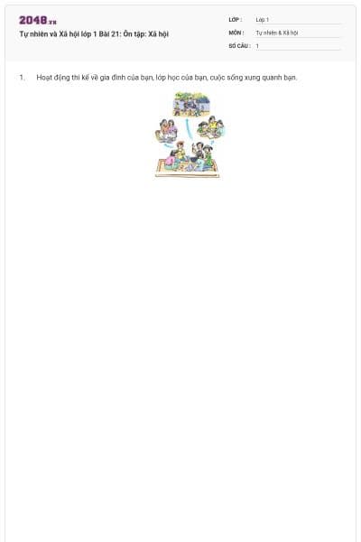 Tự nhiên và Xã hội lớp 1 Bài 21: Ôn tập: Xã hội